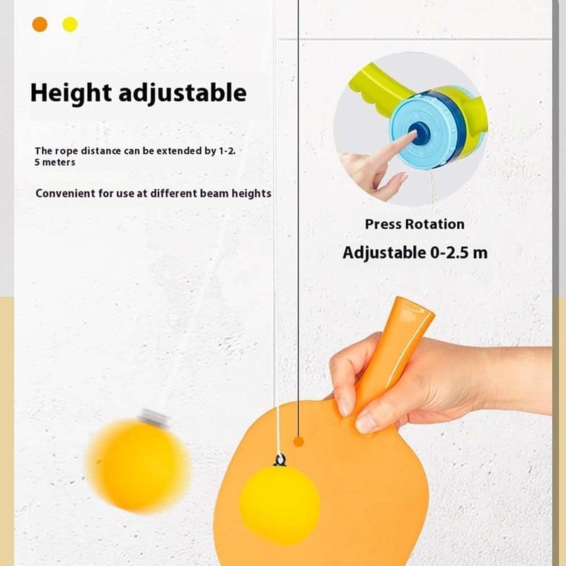 LGGbaodan Door Pong Ball Game, 2025 Hanging Table Tennis Trainer Portable Set with Racket and Balls, Adjustable Hanging Table Tennis Trainer Exerciser for Kids. - Image 3